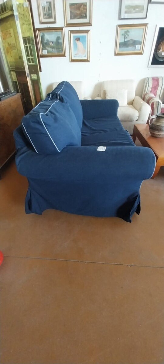 Divano in tessuto blu - 2 posti